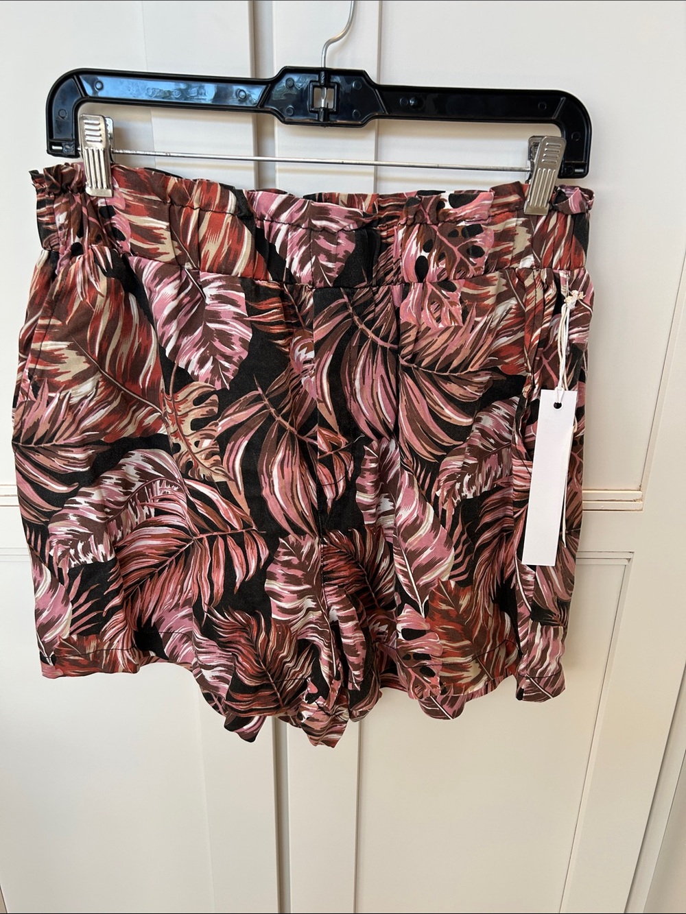 Jane and Delancey Pink Black brown rust Tropical Shorts
